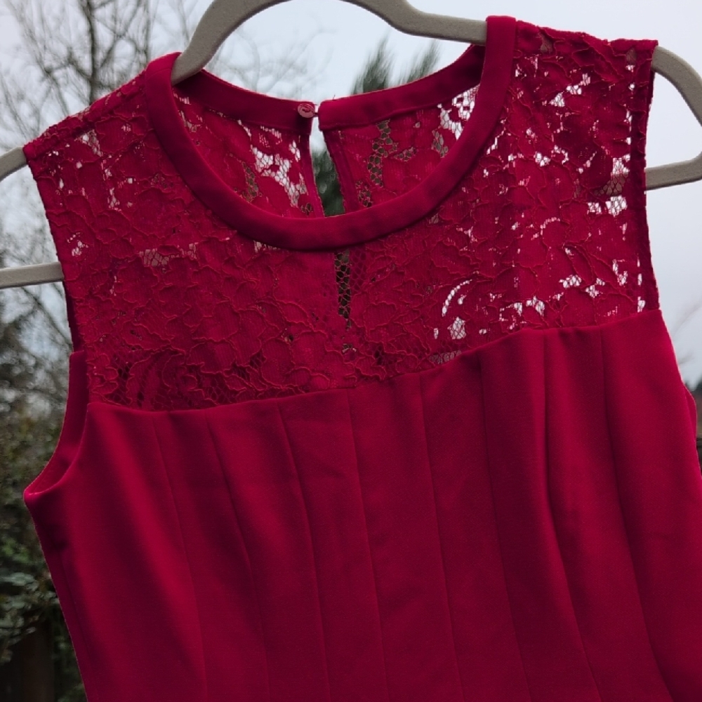 H&M Red Lace Bodice Mini Dress